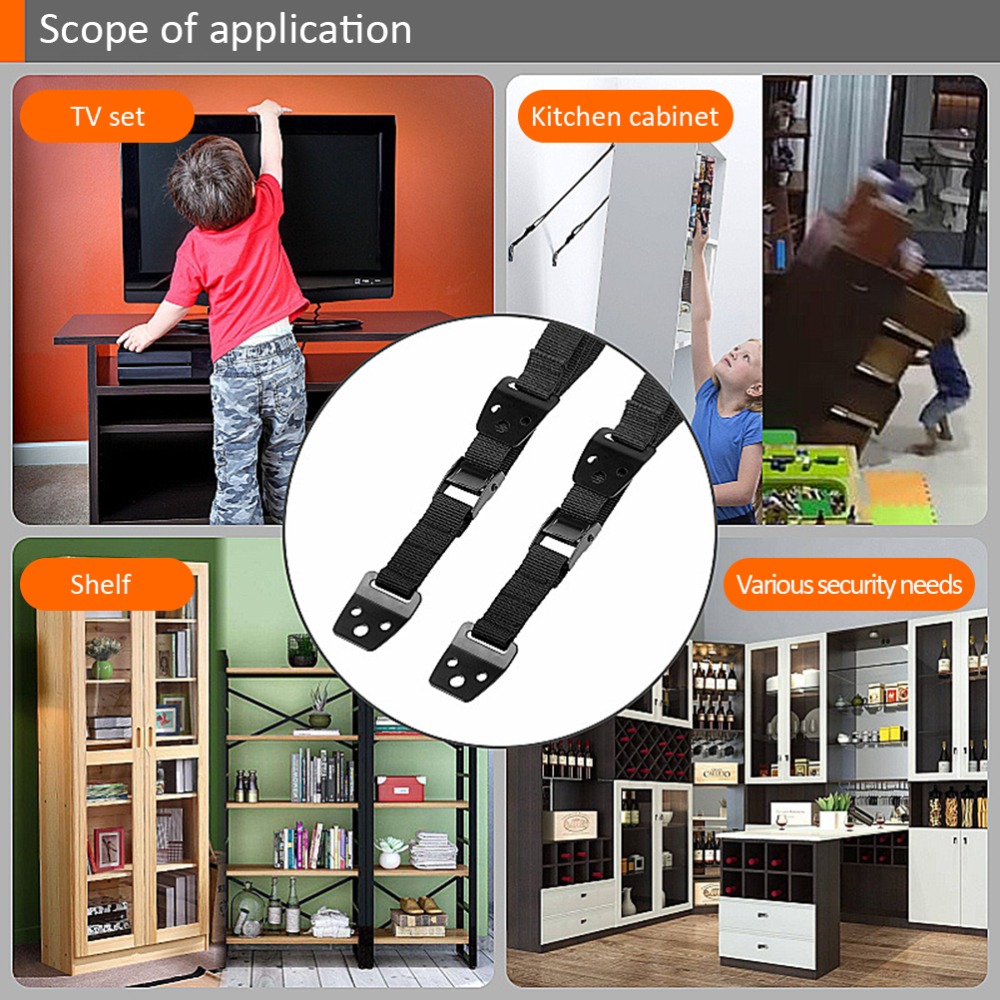 2Pcs Durable Nylon Furniture A - Earthquake Anchor Strap recension och pris